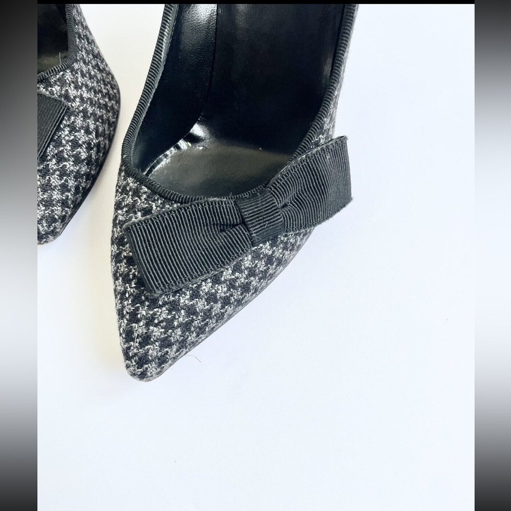 Moschino Cheap and Chic Houndstooth Bow Heels Size 6 - Picture 8 of 13